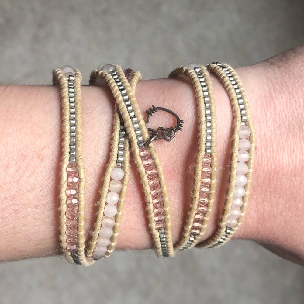 Chan Luu x Hello Kitty Rose Quartz Mix Wrap Bracelet